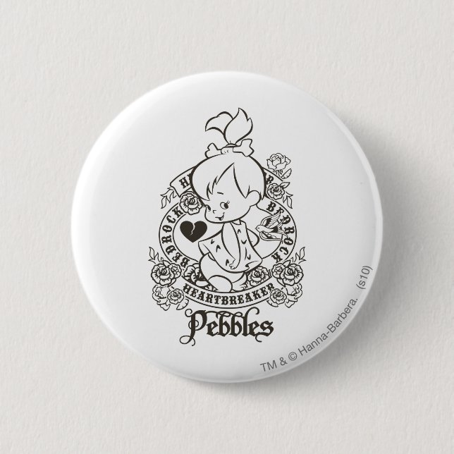 PEBBLES™ Heartbreaker B&W Button (Vorderseite)