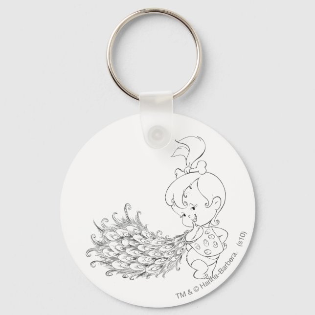 PEBBLES™ in Pfau Schlüsselanhänger (Vorderseite)