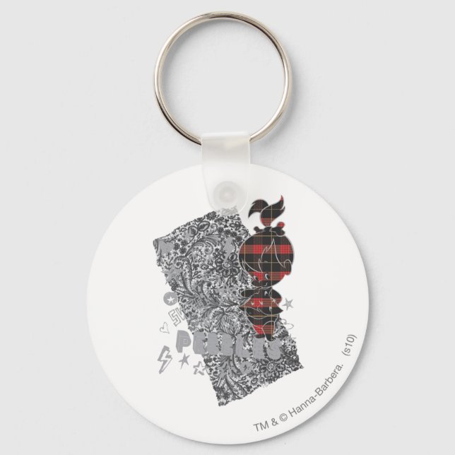 PEBBLES™ Punk Kariert Schlüsselanhänger (Vorderseite)