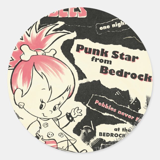 PEBBLES™ Punk Rock Legende Runder Aufkleber (Vorderseite)