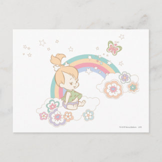 PEBBLES™ Regenbogen- und Blume-Wolken Postkarte