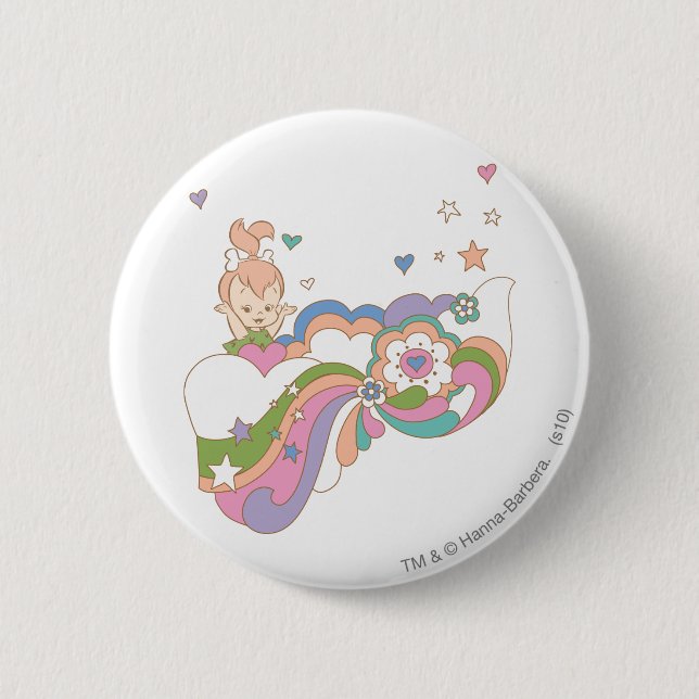 PEBBLES™ Regenbogenwolke Button (Vorderseite)