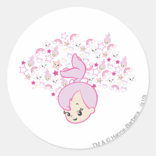 PEBBLES™ Star Print Runder Aufkleber