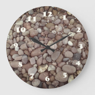 Pebbles Stones Photo Round (Large) Wall Clock Große Wanduhr