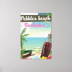 Pebbles Strand Barbados vintage Reiseposter Leinwanddruck