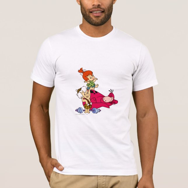 PEBBLES™ und BAMM-BAMM™ und Dino Playtime T-Shirt (Vorderseite)