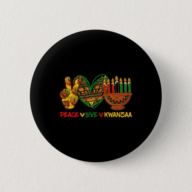 Pecae Liebe Kwanzaa Kinara Grundsätze Kerzen Pan A Button (Vorderseite)