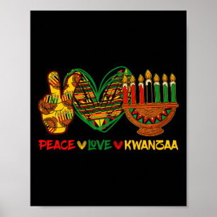 Pecae Liebe Kwanzaa Kinara Grundsätze Kerzen Pan A Poster