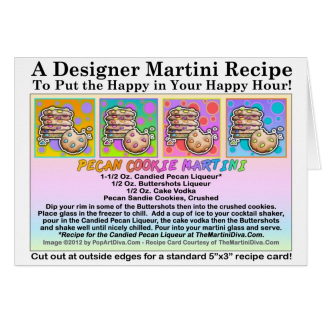 Pecan Cookie Martini Rezept Grußkarte (Vorderseite (Horizontal))