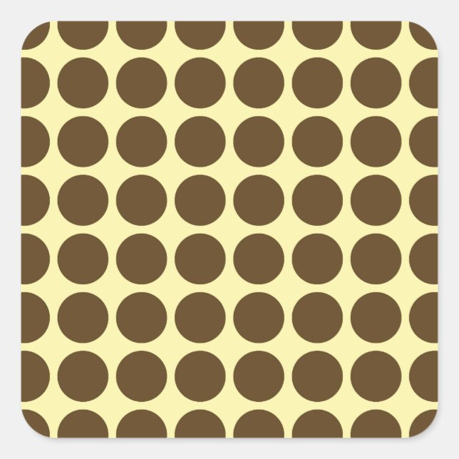 Pecan Cream Neutral Dots Quadratischer Aufkleber (Vorderseite)