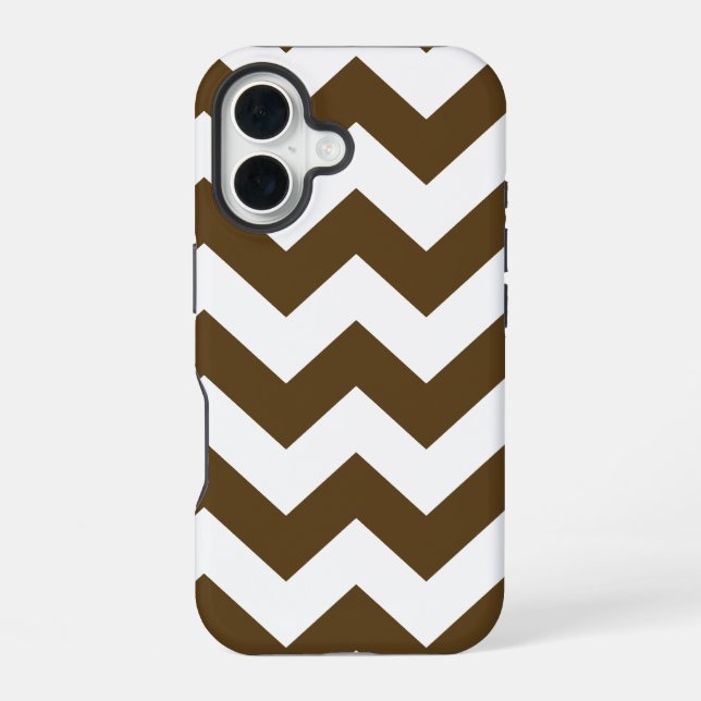 Pecan Neutral Chevrons iPhone 16 Hülle (Rückseite)