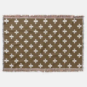 Pecan Neutral Fleur de Lys Decke