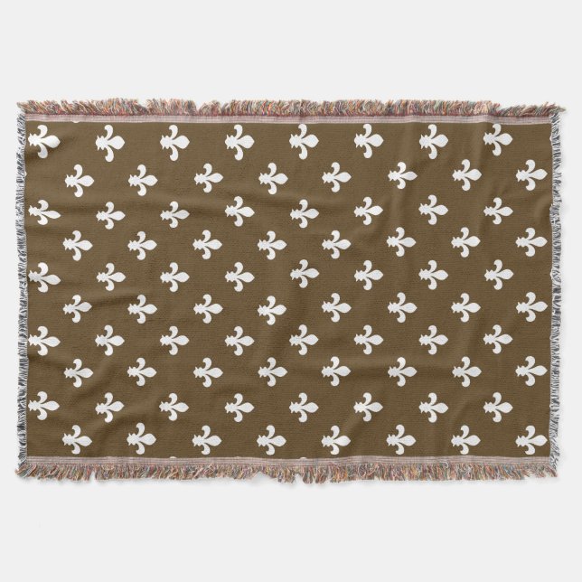 Pecan Neutral Fleur de Lys Decke (Vorderseite)