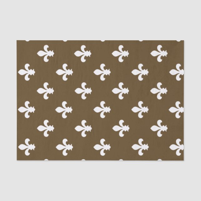 Pecan Neutral Fleur de Lys Seidenpapier (Vorderseite)