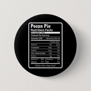 Pecan Pie Lustige Ernährungsfakten für Thanksgivin Button