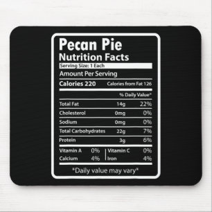 Pecan Pie Lustige Ernährungsfakten für Thanksgivin Mousepad