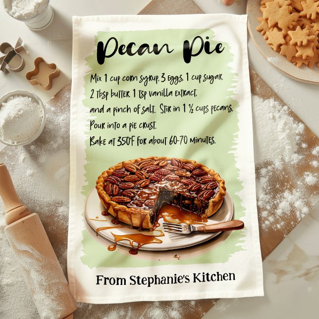 Pecan Pie Recipe Personalisiert Geschirrtuch (Von Creator hochgeladen)