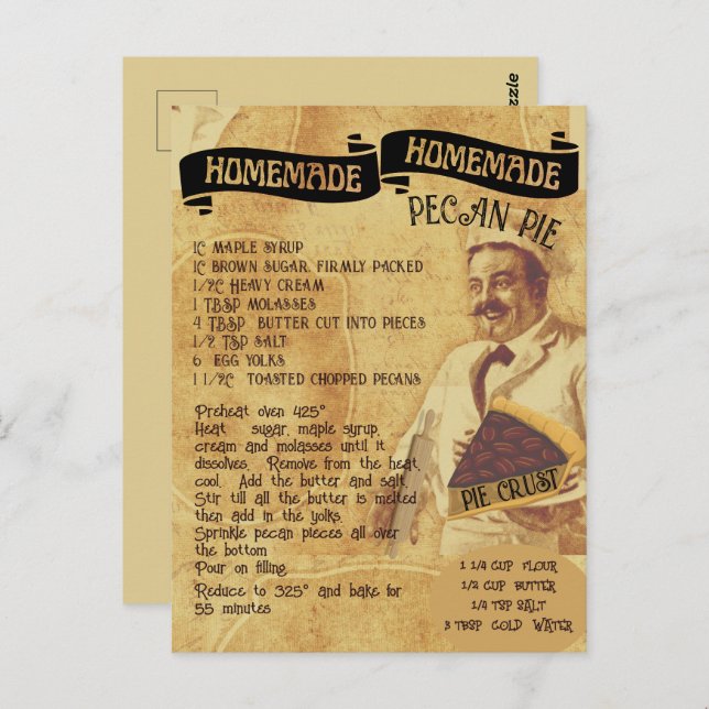 Pecan Pie Recipe | Postkarte (Vorne/Hinten)