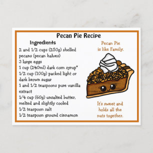 Pecan Pie Rezept Card Postkarte