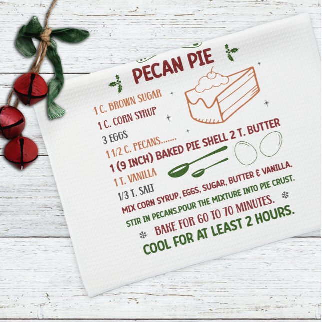 Pecan Pie Rezept Weihnachten Geschirrtuch (Von Creator hochgeladen)
