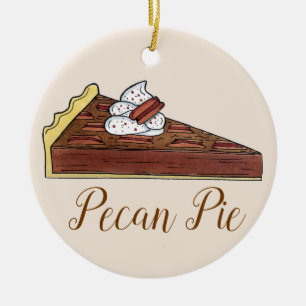 Pecan Pie Tart Southern Food Slice Dessert Feinsch Keramik Ornament