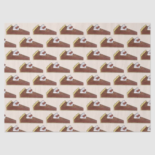 Pecan Pie Tart Southern Food Slice Dessert Feinsch Seidenpapier (Vorderseite)