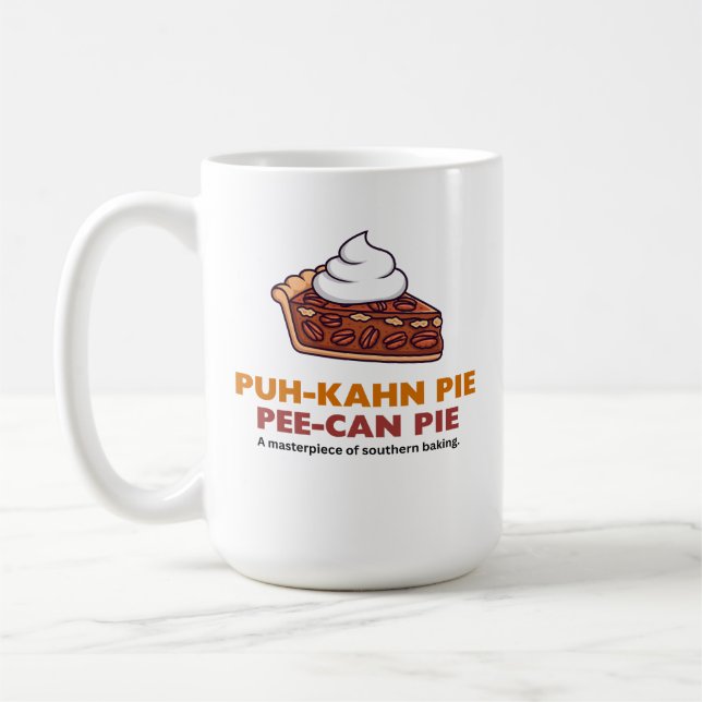 Pecannuss-Piekuchen mit Schlagsahne Kaffeetasse (Links)
