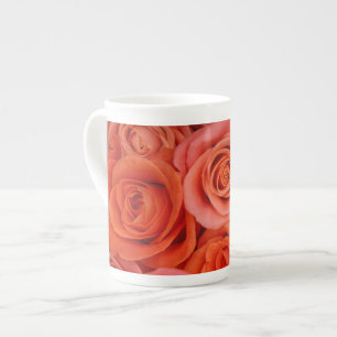 Pechorange-Tee-Rose Prozellantasse