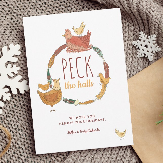 Peck die Hallen Funny Chicken Weihnachten (Funny Chicken Christmas Cards)