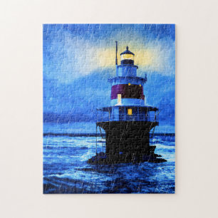 Peck Ledge Lighthouse Art Puzzle