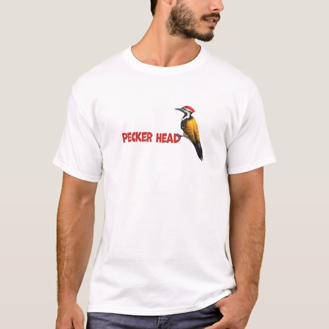 Pecker Kopf Holzspecht T-Shirt (Vorderseite)