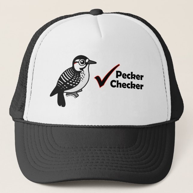 Pecker-Schachbrett Truckerkappe (Vorderseite)