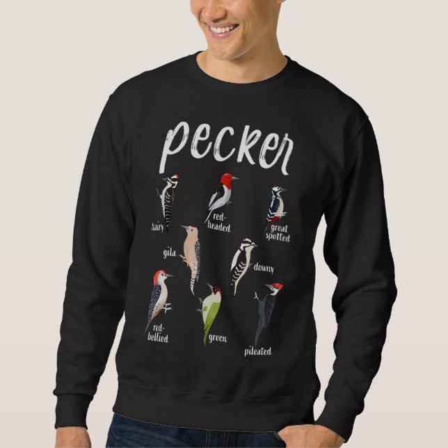 Pecker Woodpecker Birds Sweatshirt (Vorderseite)