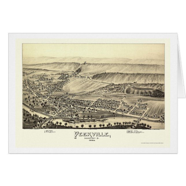 Peckville, panoramische Karte PAs - 1892 (Vorderseite (Horizontal))