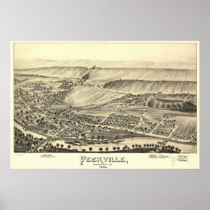 Peckville Pennsylvania 1892 Antike Panoramakarte Poster