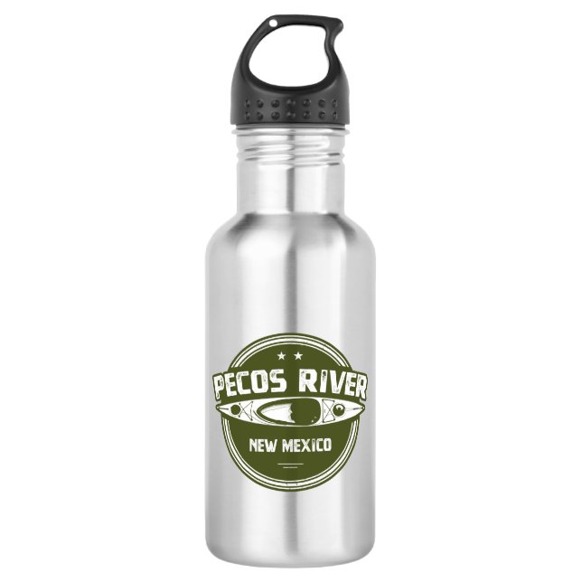 Pecos Fluss New Mexico Kajaking Edelstahlflasche (Vorderseite)