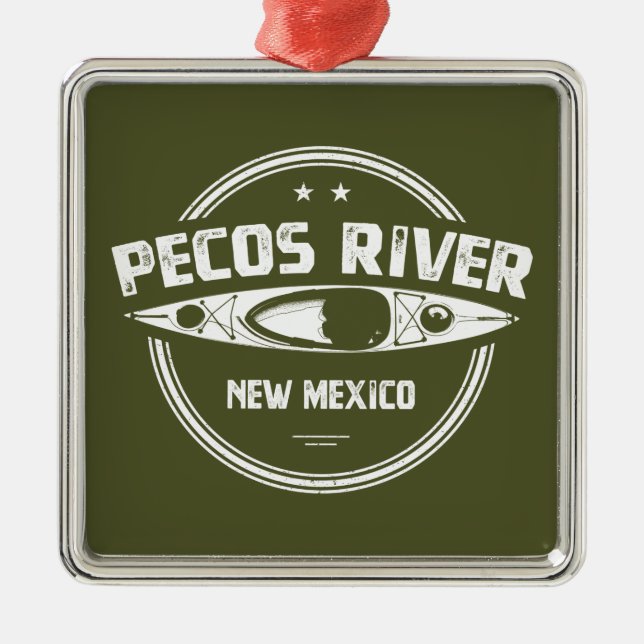 Pecos Fluss New Mexico Kajaking Ornament Aus Metall (Vorne)