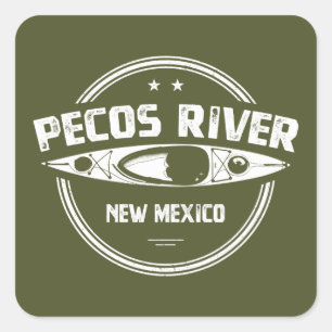 Pecos Fluss New Mexico Kajaking Quadratischer Aufkleber