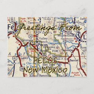 Pecos NM Vintage Karte