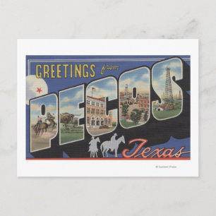 Pecos, TexasGroße BuchstabenszenenPecos, TX Postkarte