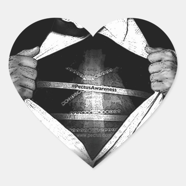 PectusAwareness Heart Stickers (Vorderseite)
