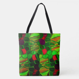 Pedaços coloridos, círculos e formas arredondadas.