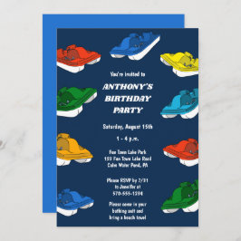 Pedal Boats Bright Colors Custom Geburtstagsparty Einladung