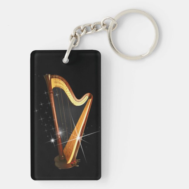 Pedal-Harfen-Schlüsselanhänger Schlüsselanhänger (Rückseite)