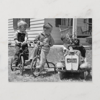 Pedal Power, 1930er Postkarte