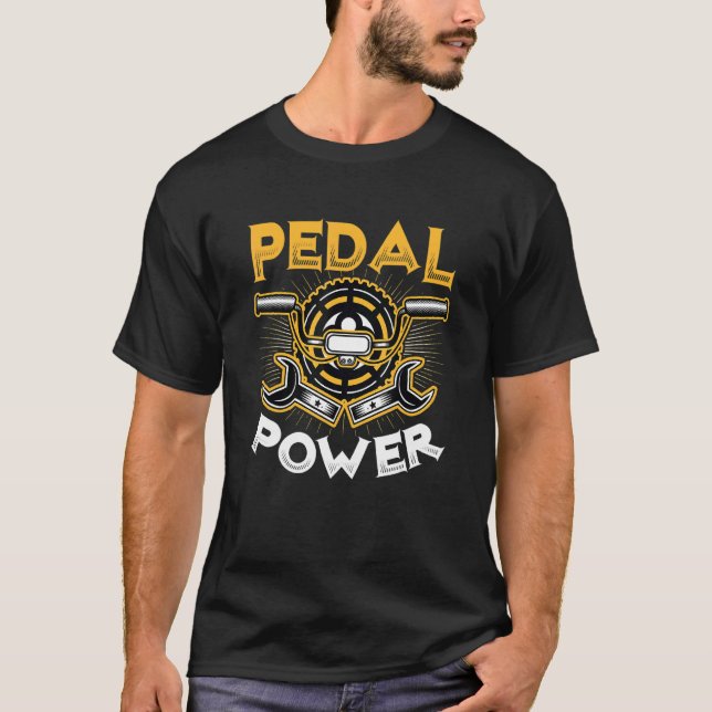 Pedal Power Anti Ebike Fahrrad Rad T-Shirt (Vorderseite)