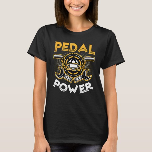 Pedal Power Anti Ebike Fahrrad Rad T-Shirt (Vorderseite)