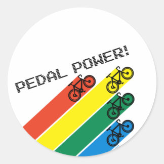 Pedal Power! Runder Aufkleber