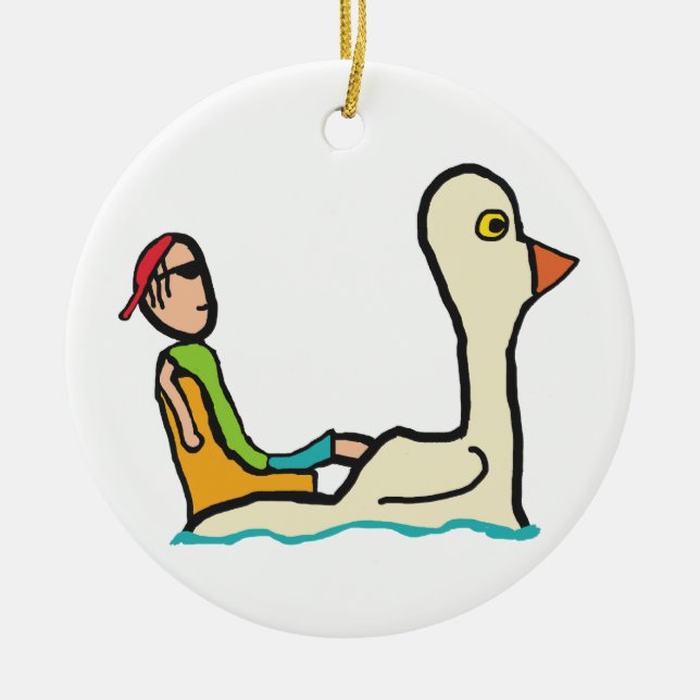 Pedalo Tourist Paddle Boot Keramik Ornament (Vorne)