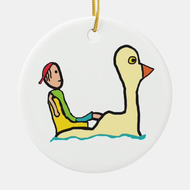 Pedalo Tourist Paddle Boot Keramik Ornament (Vorne)